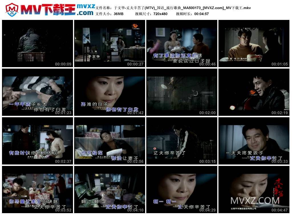 于文华-丈夫辛苦了(MTV)_国语_流行歌曲_MA500173